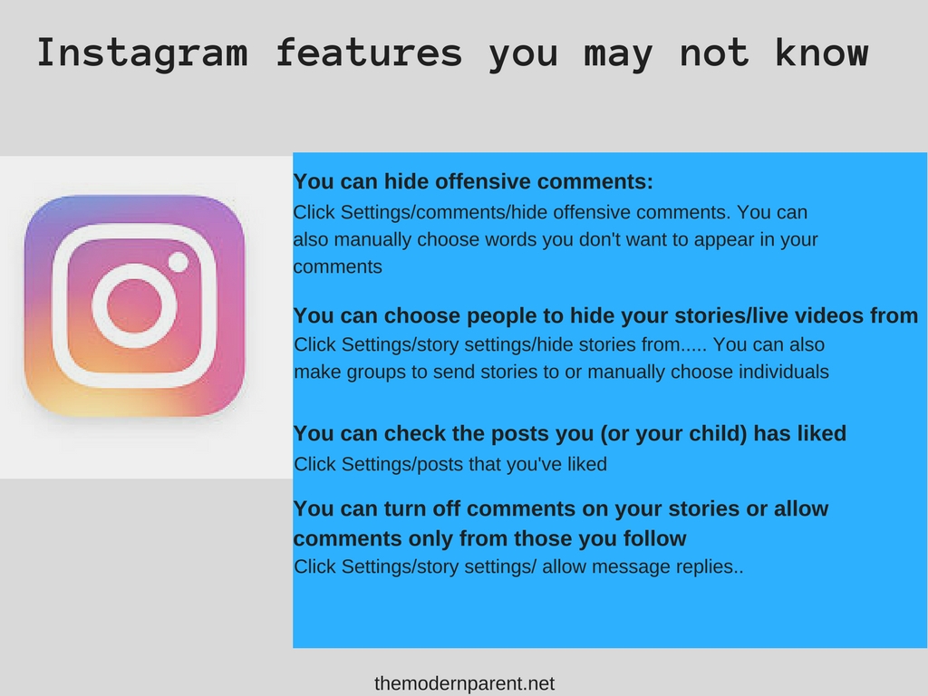 instagram features for parents